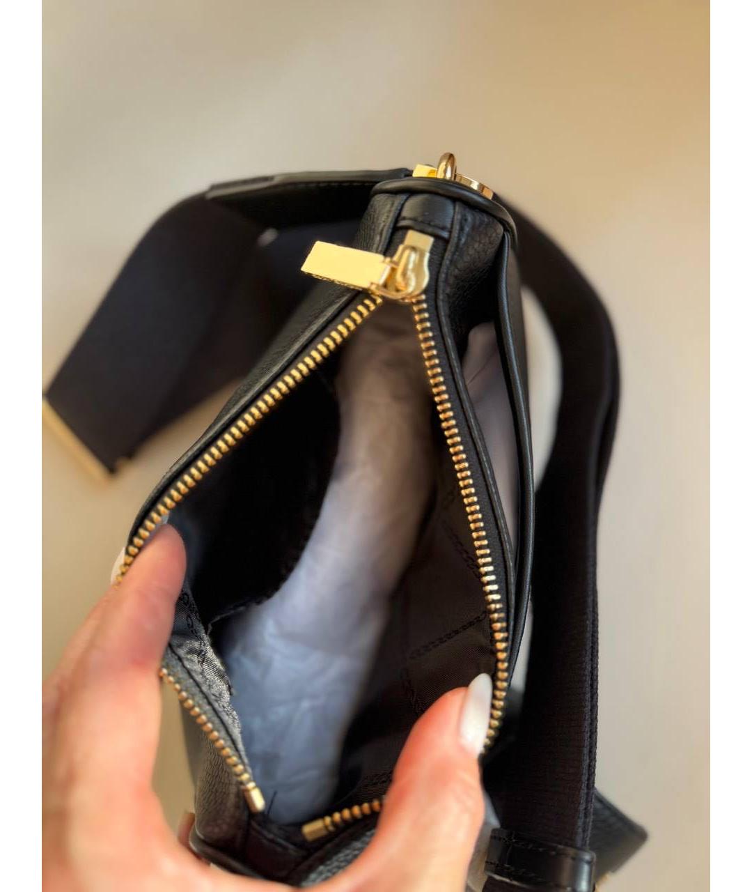 MICHAEL KORS Черная кожаная сумка через плечо, фото 4