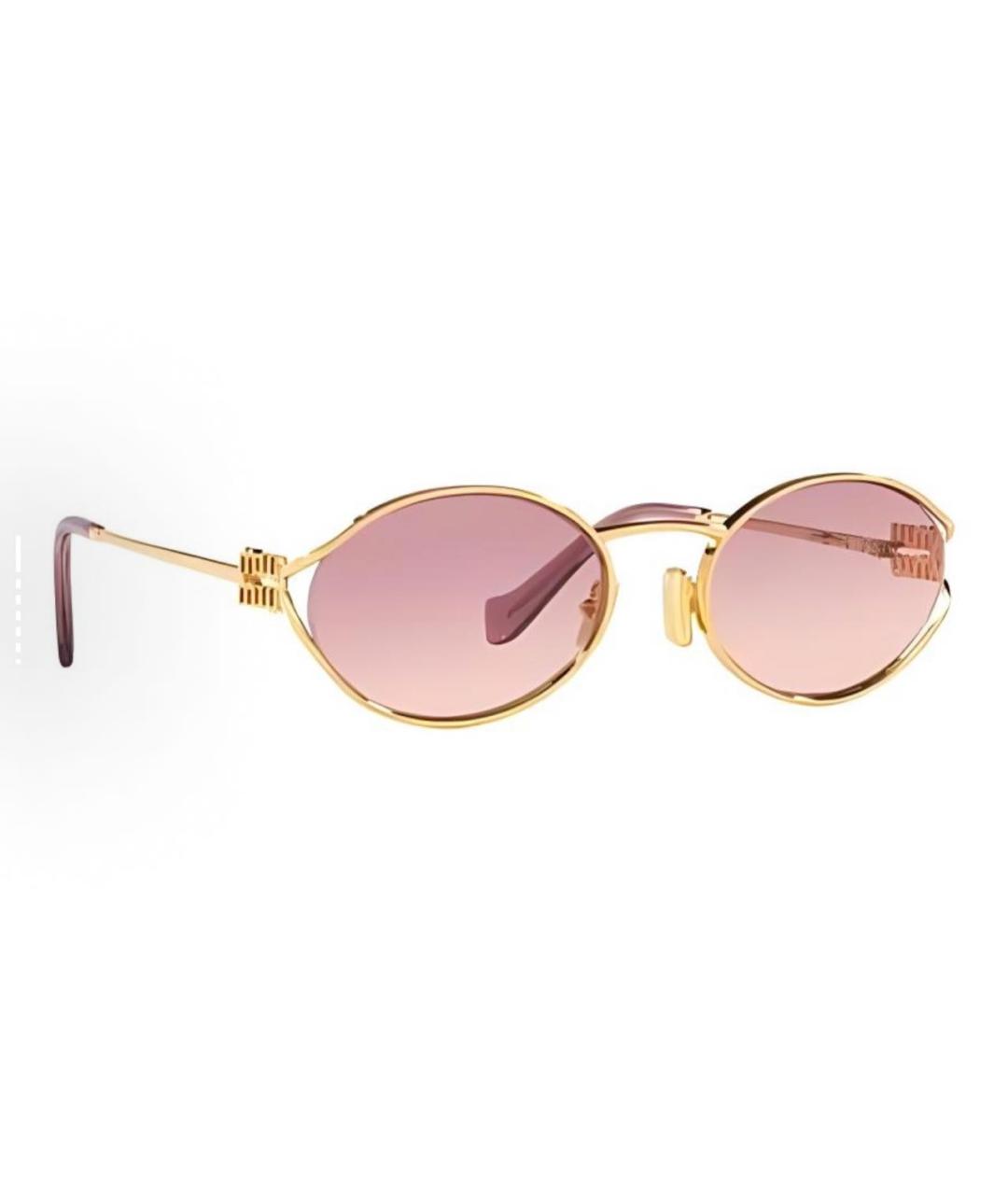 MIU MIU Розовые металлические солнцезащитные очки, фото 6
