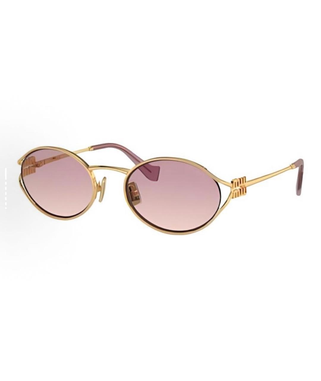 MIU MIU Розовые металлические солнцезащитные очки, фото 5
