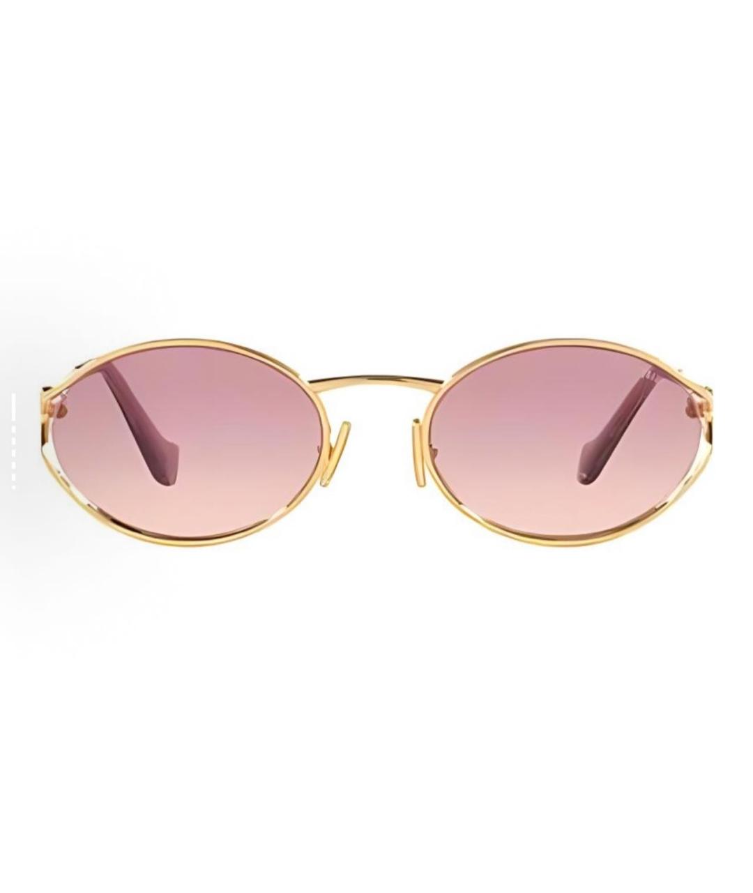 MIU MIU Розовые металлические солнцезащитные очки, фото 2