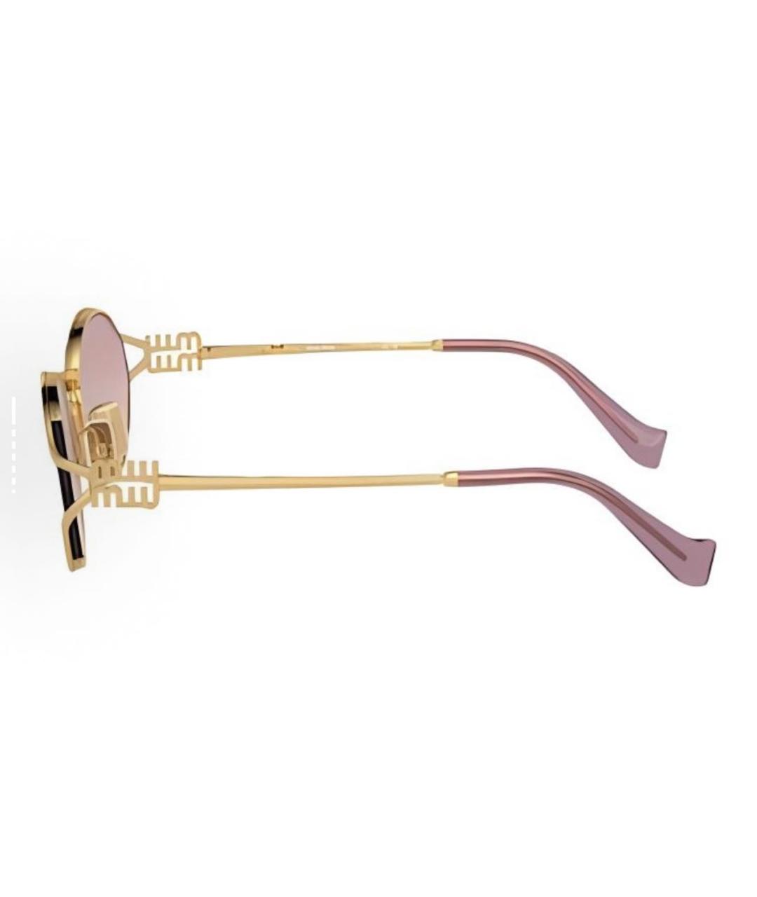MIU MIU Розовые металлические солнцезащитные очки, фото 4