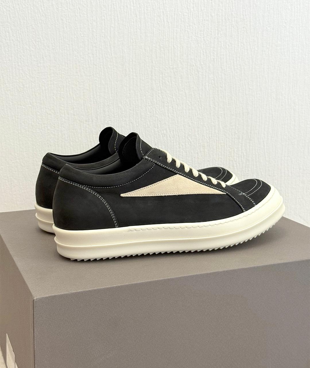 RICK OWENS Черные кожаные кеды, фото 6