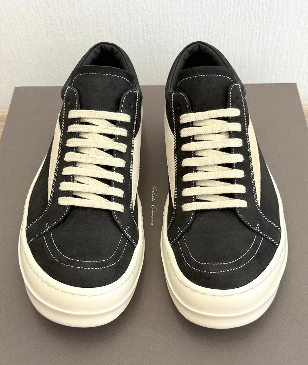 RICK OWENS Черные кожаные кеды, фото 3