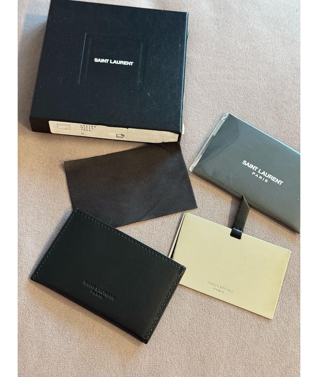 SAINT LAURENT Черная визитница, фото 5