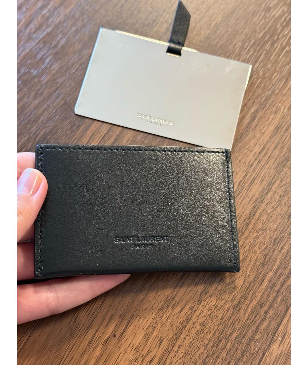 SAINT LAURENT Черная визитница, фото 3