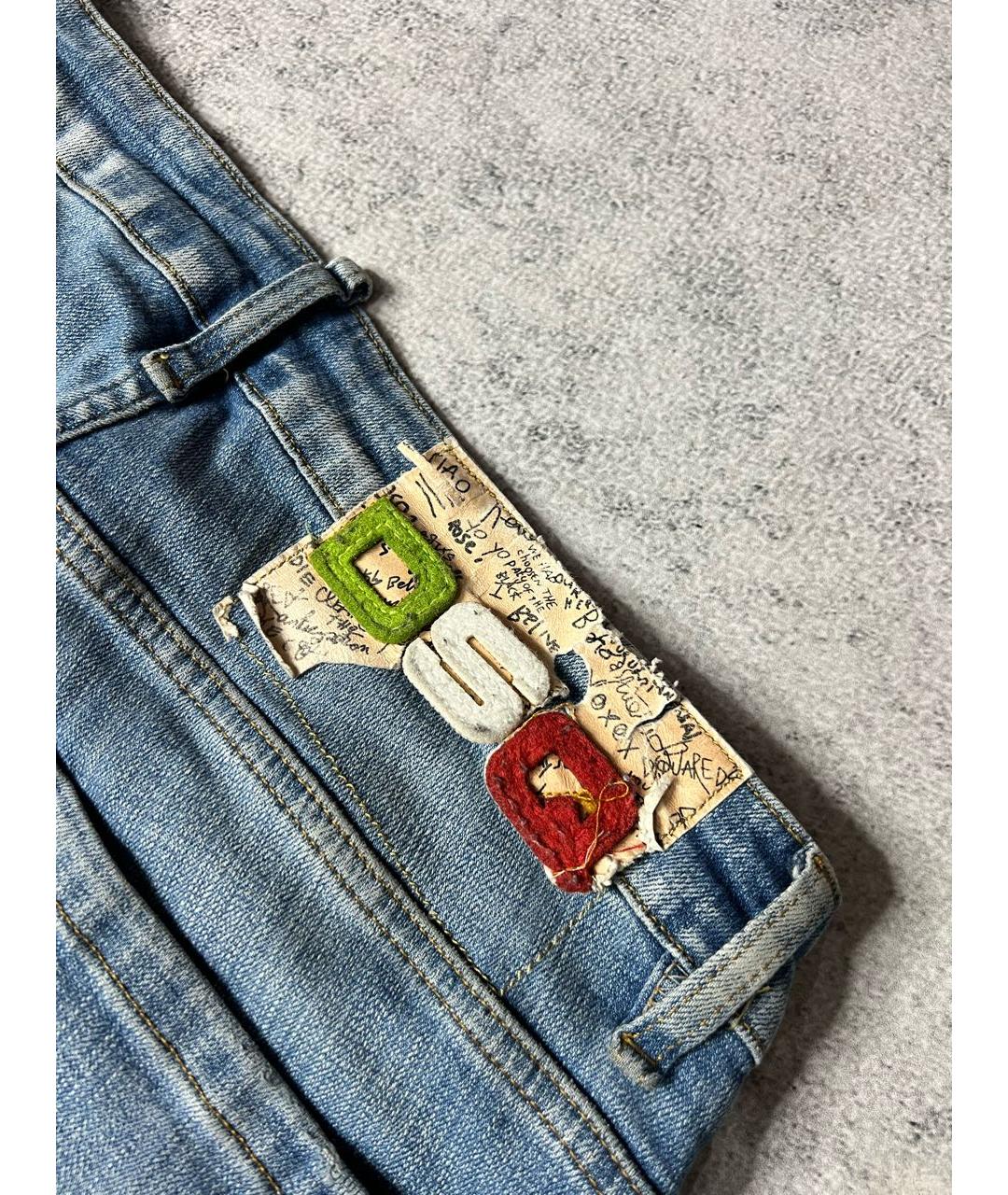 DSQUARED2 Голубые хлопко-эластановые джинсы скинни, фото 5