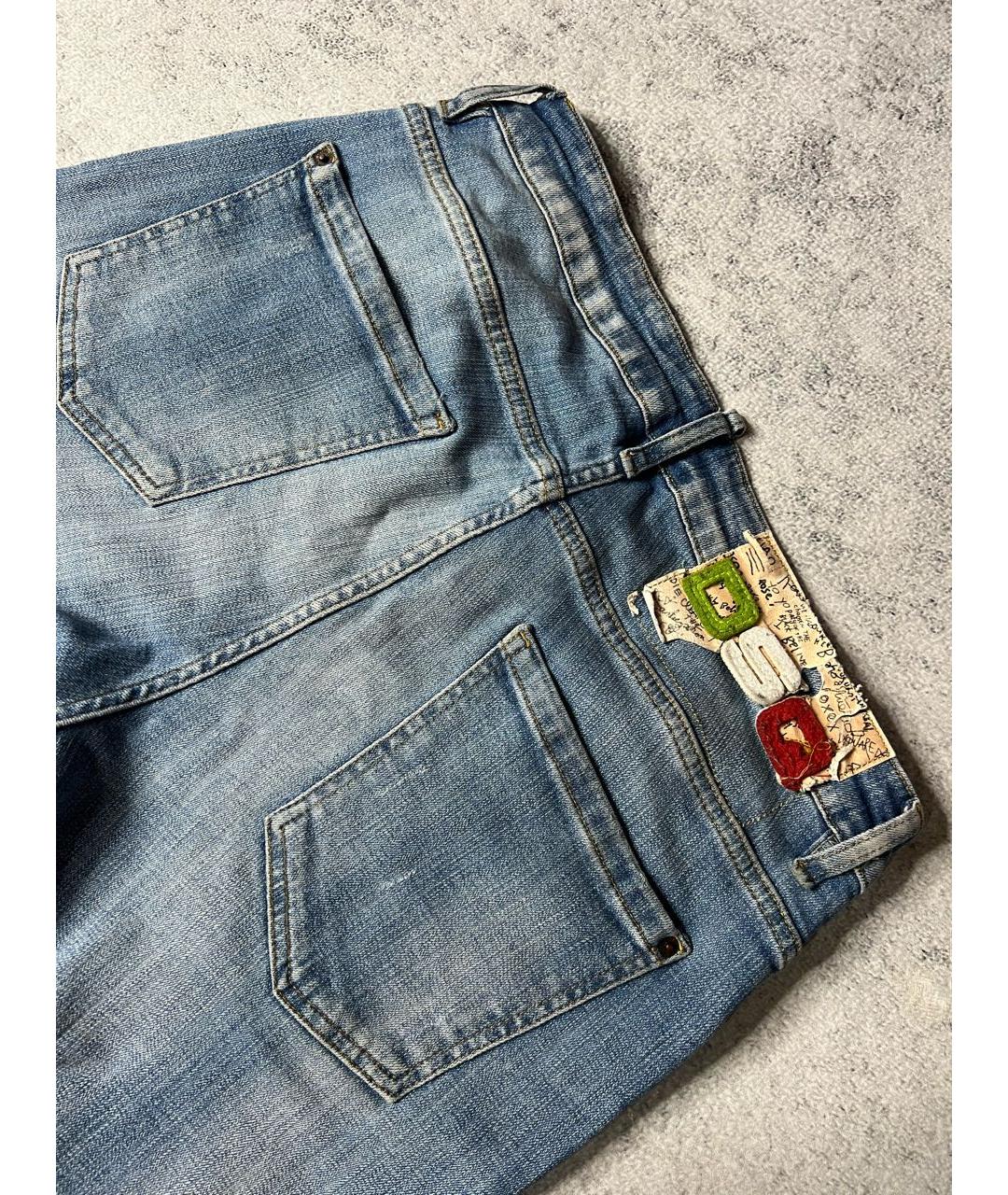 DSQUARED2 Голубые хлопко-эластановые джинсы скинни, фото 4