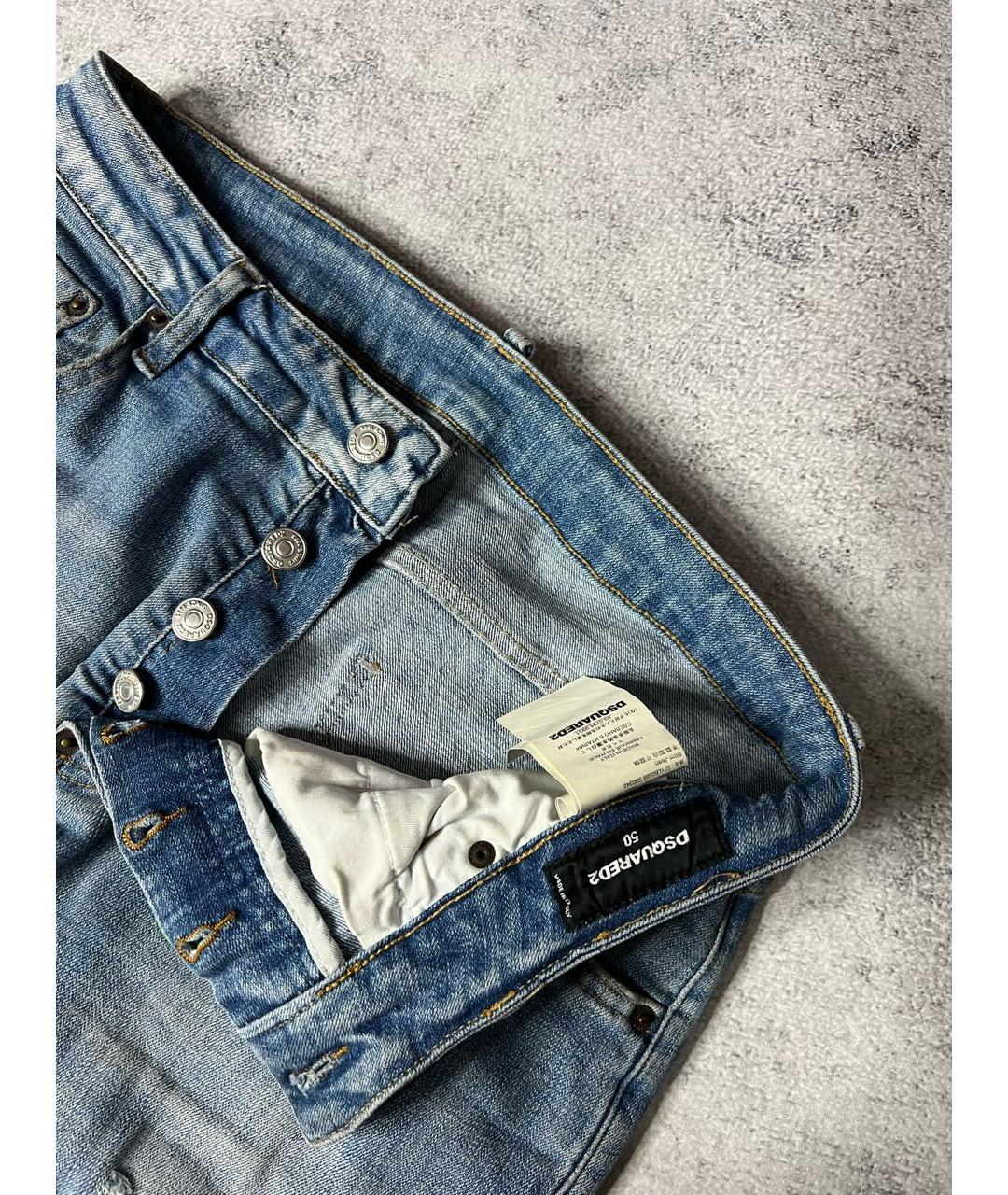DSQUARED2 Голубые хлопко-эластановые джинсы скинни, фото 6