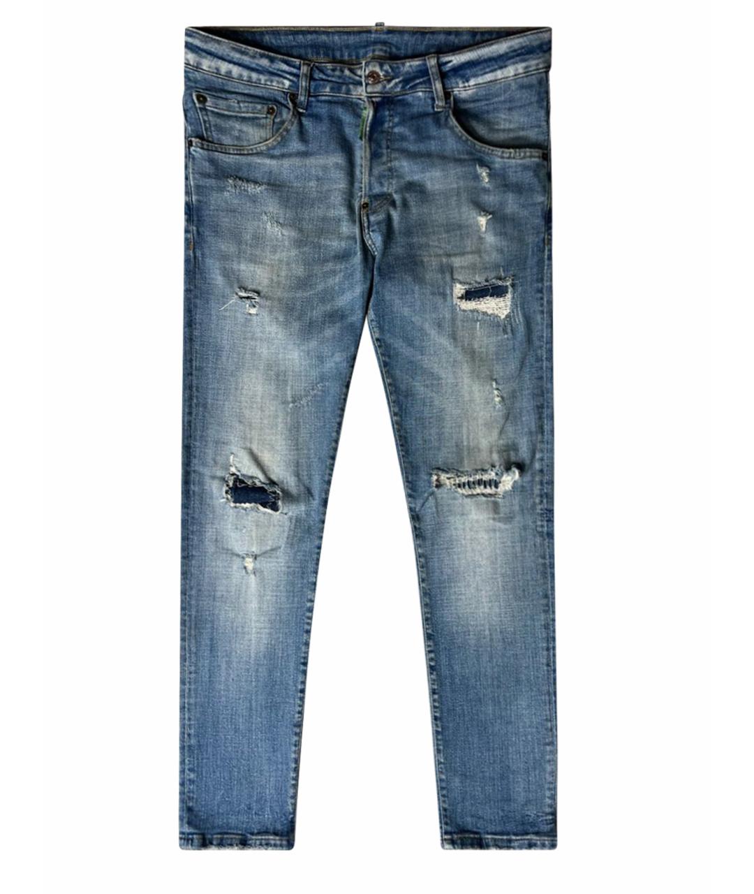 DSQUARED2 Голубые хлопко-эластановые джинсы скинни, фото 1