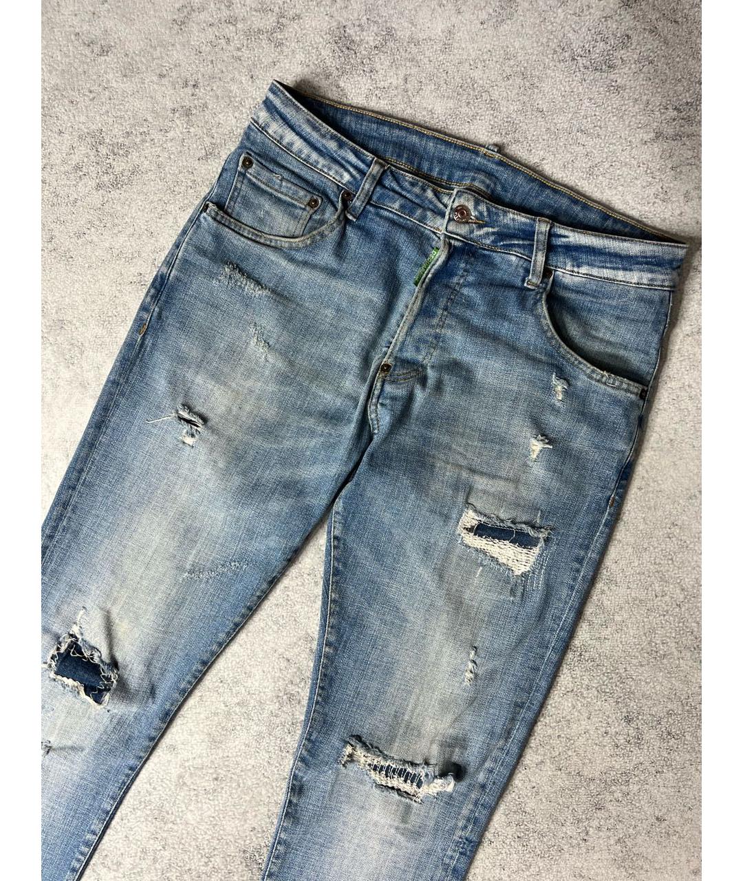 DSQUARED2 Голубые хлопко-эластановые джинсы скинни, фото 3