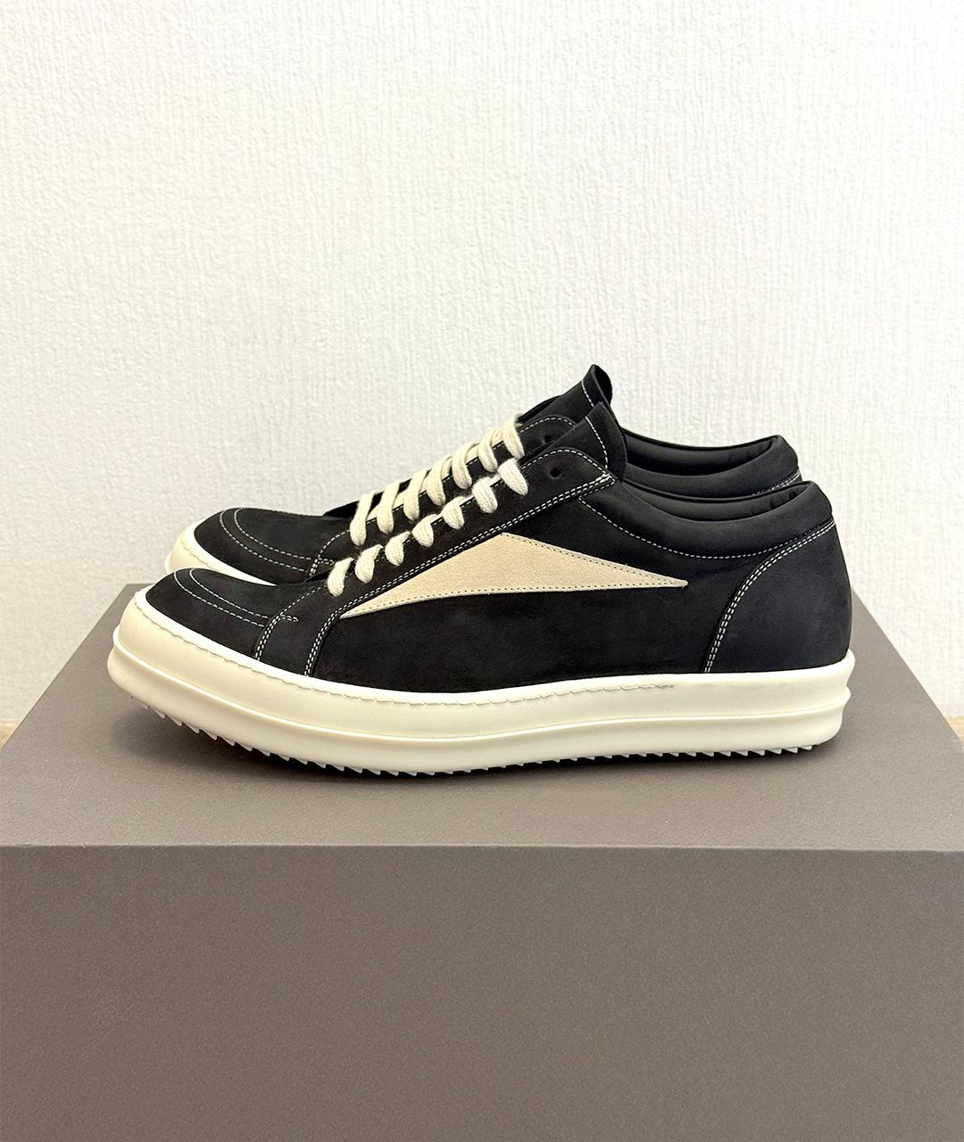 RICK OWENS Черные кожаные низкие кроссовки / кеды, фото 6