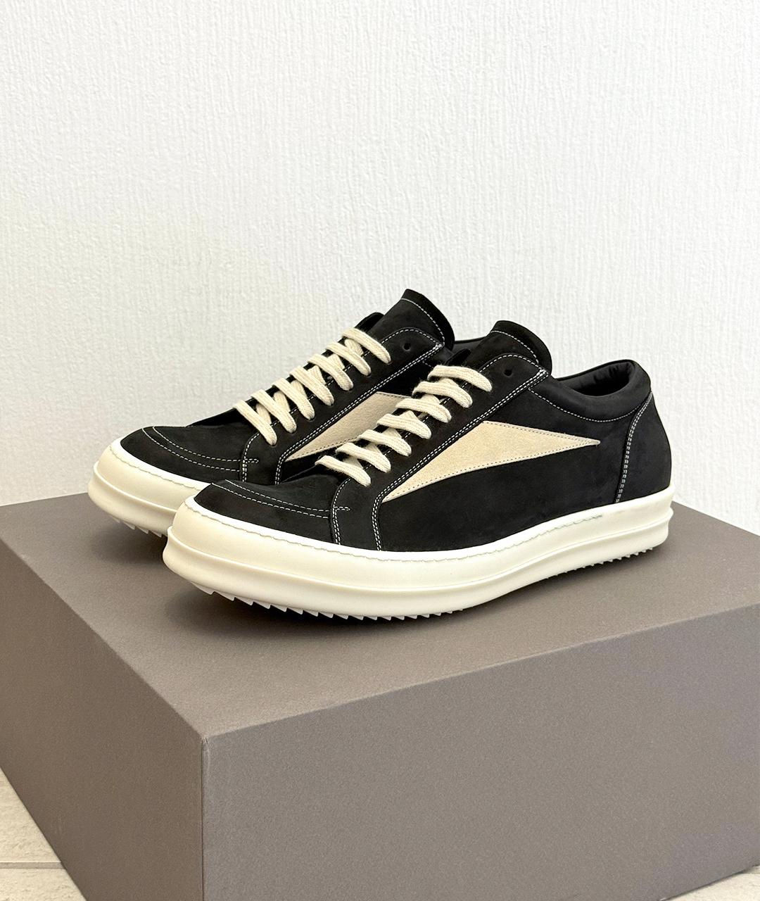 RICK OWENS Черные кожаные низкие кроссовки / кеды, фото 2