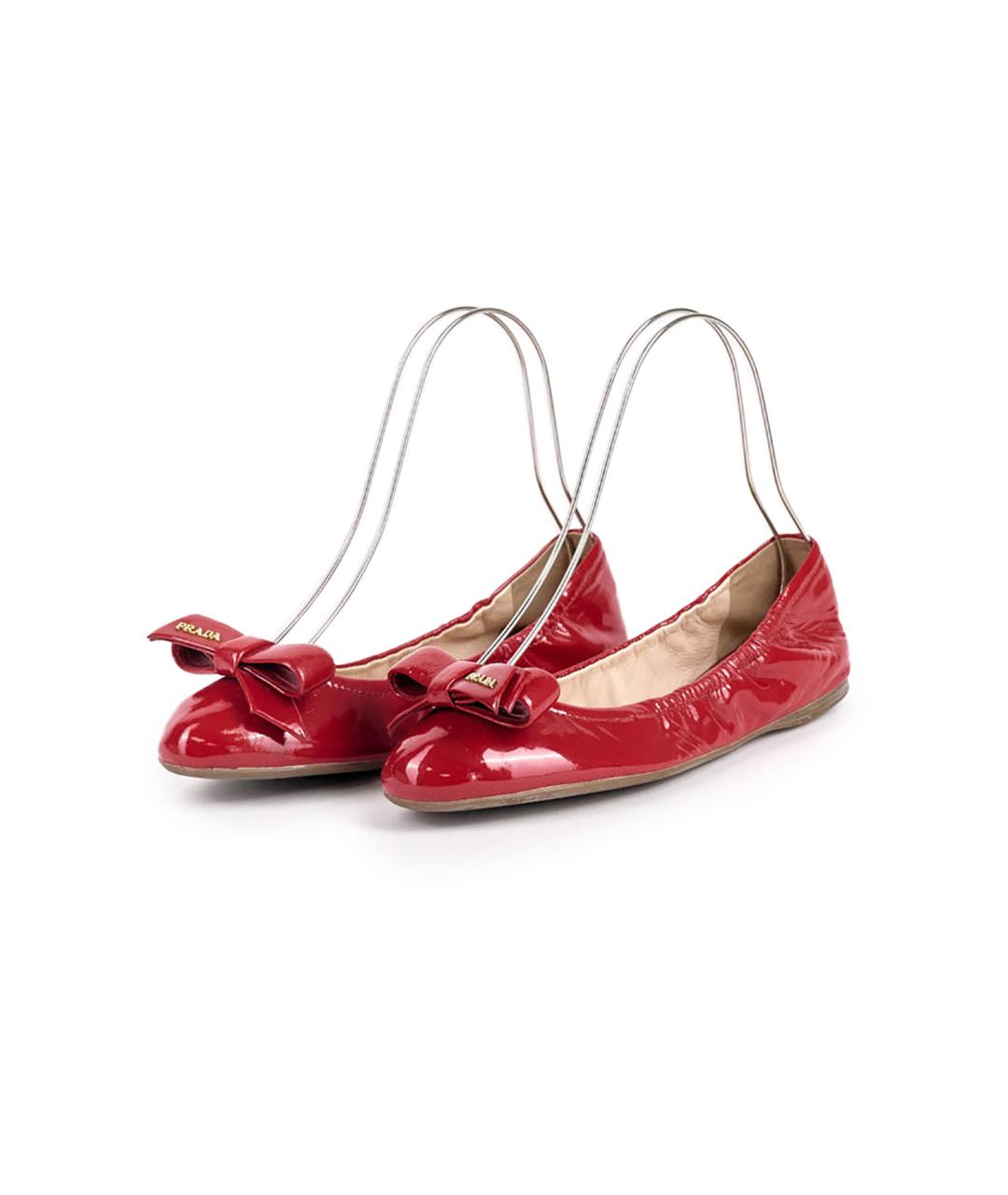 PRADA Красные балетки из лакированной кожи, фото 6