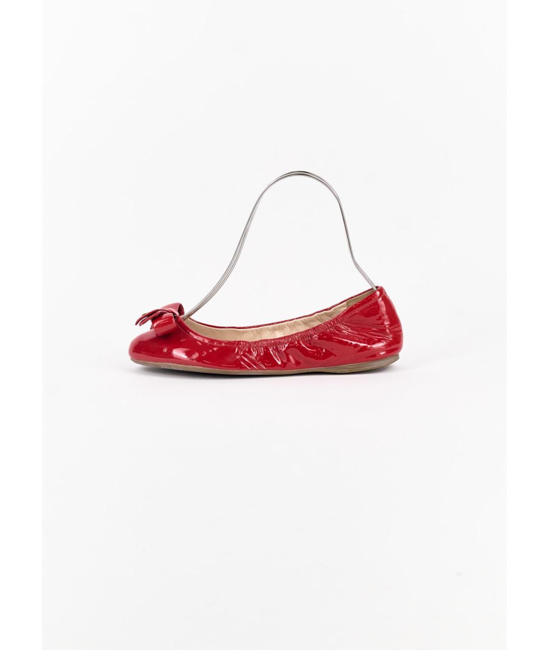 PRADA Красные балетки из лакированной кожи, фото 7