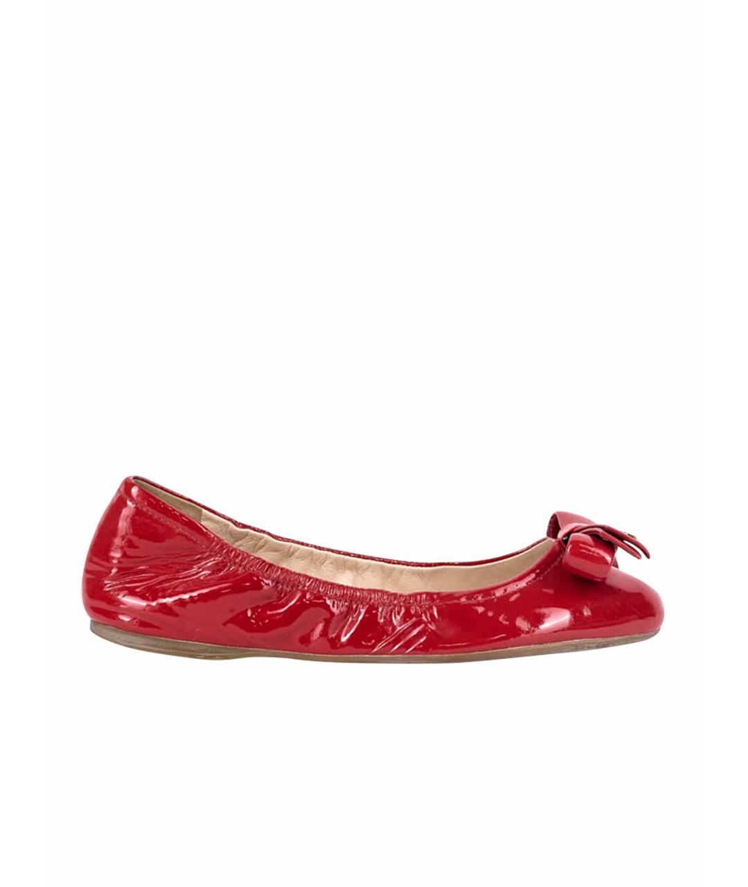 PRADA Красные балетки из лакированной кожи, фото 1