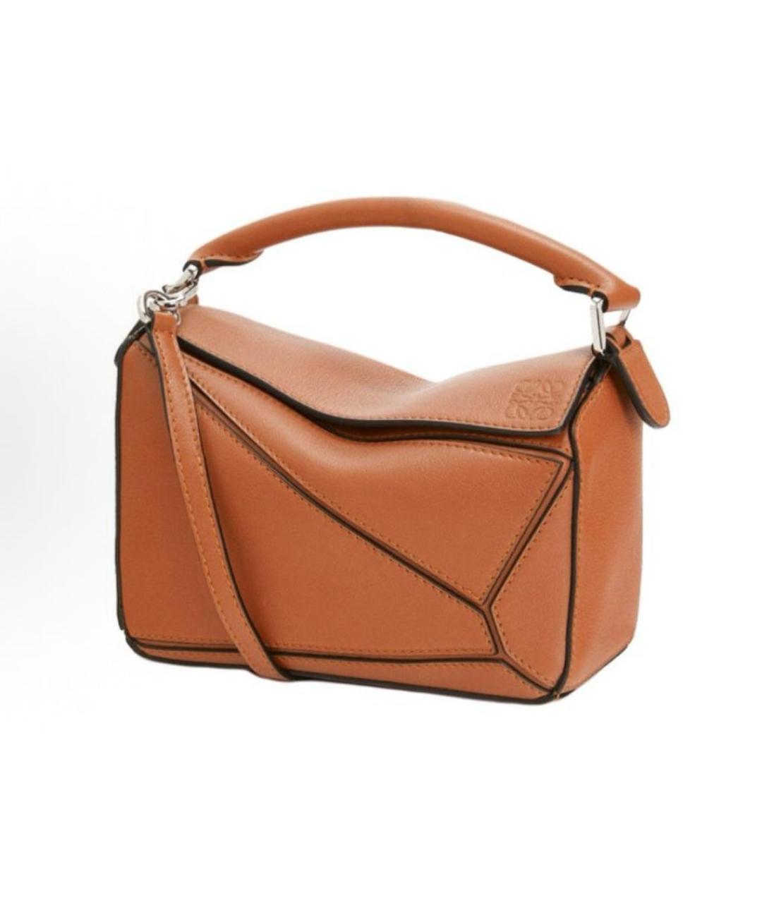 LOEWE Коричневая кожаная сумка через плечо, фото 5