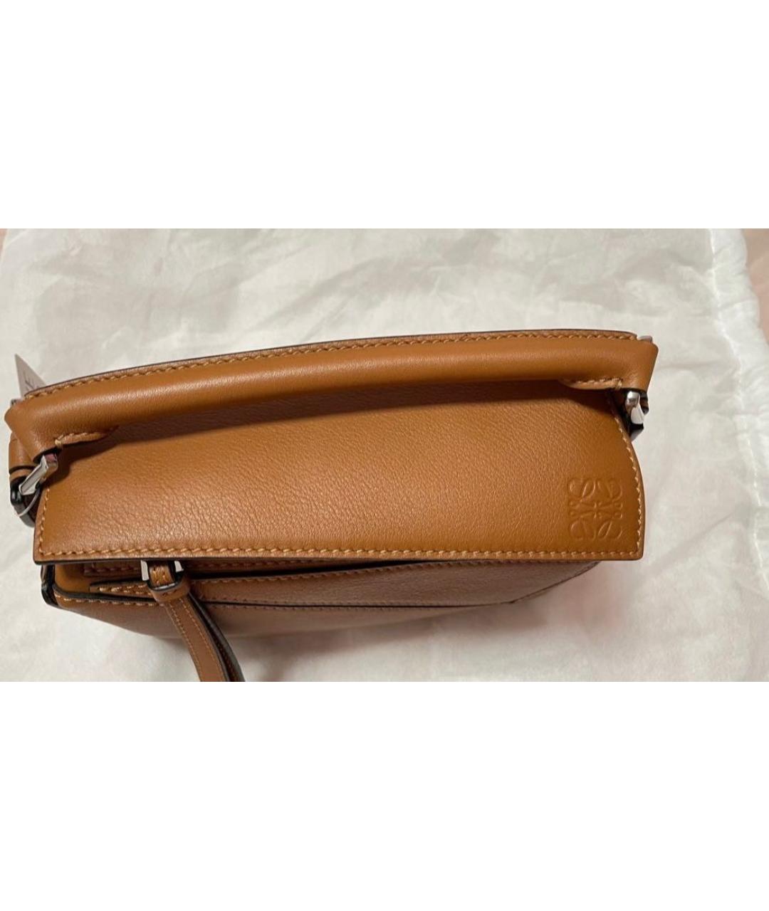 LOEWE Коричневая кожаная сумка через плечо, фото 3