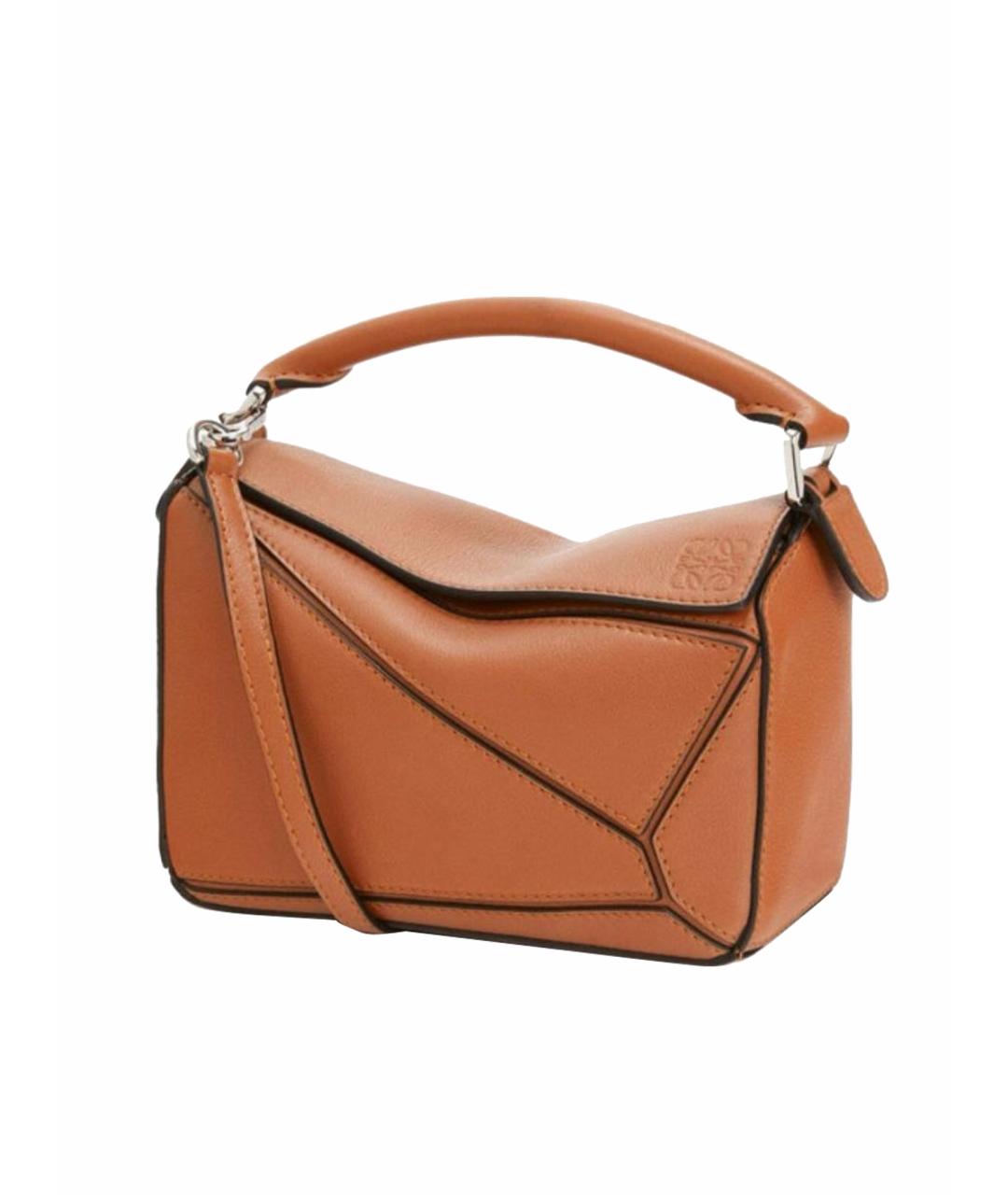 LOEWE Коричневая кожаная сумка через плечо, фото 1