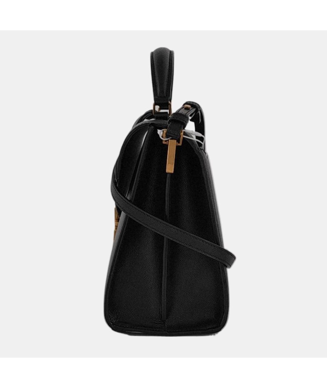 SAINT LAURENT Черная кожаная сумка с короткими ручками, фото 2