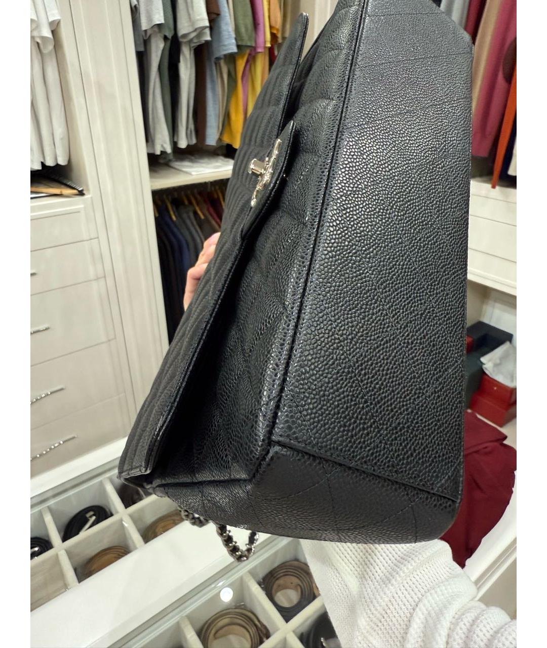 CHANEL Черная кожаная сумка через плечо, фото 5