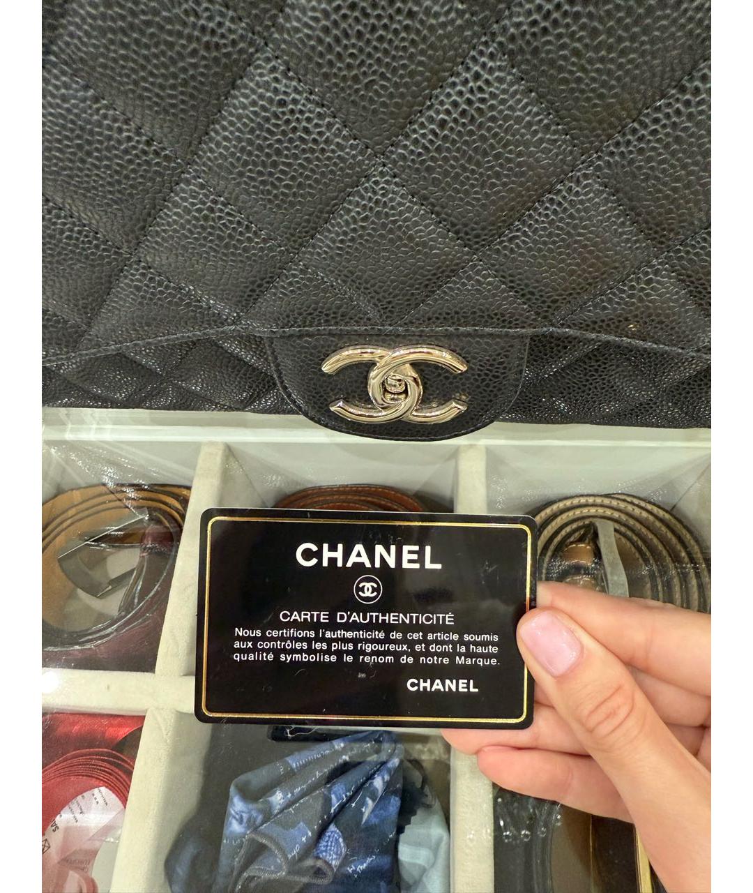 CHANEL Черная кожаная сумка через плечо, фото 7