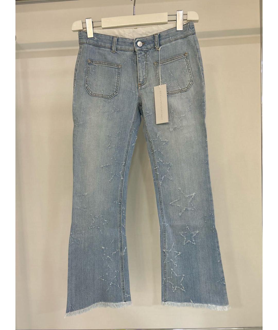 STELLA MCCARTNEY Голубые хлопко-эластановые джинсы клеш, фото 8