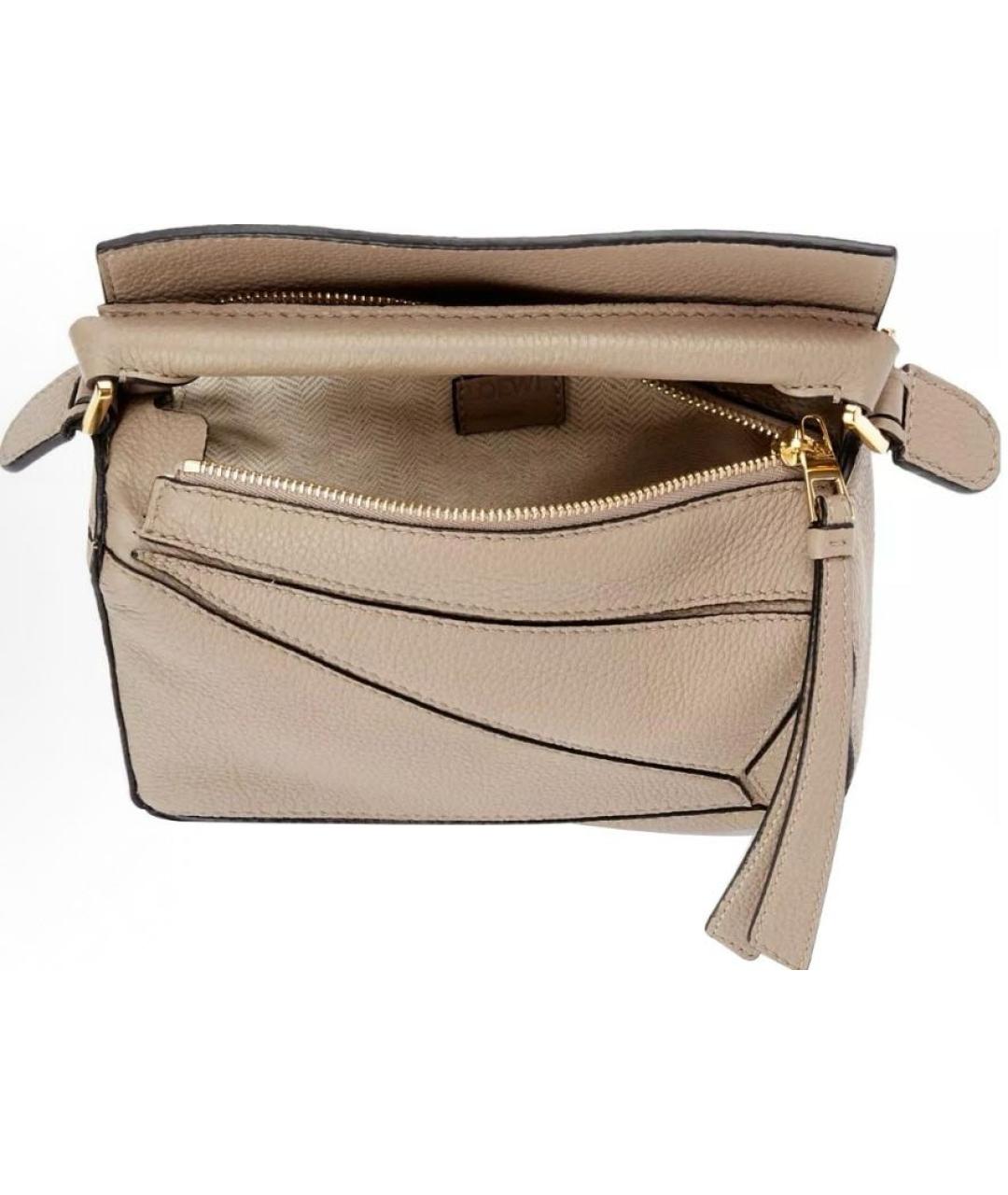 LOEWE Бежевая кожаная сумка через плечо, фото 2