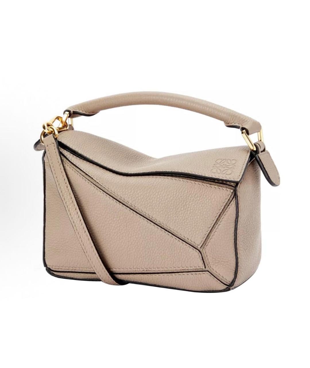 LOEWE Бежевая кожаная сумка через плечо, фото 4