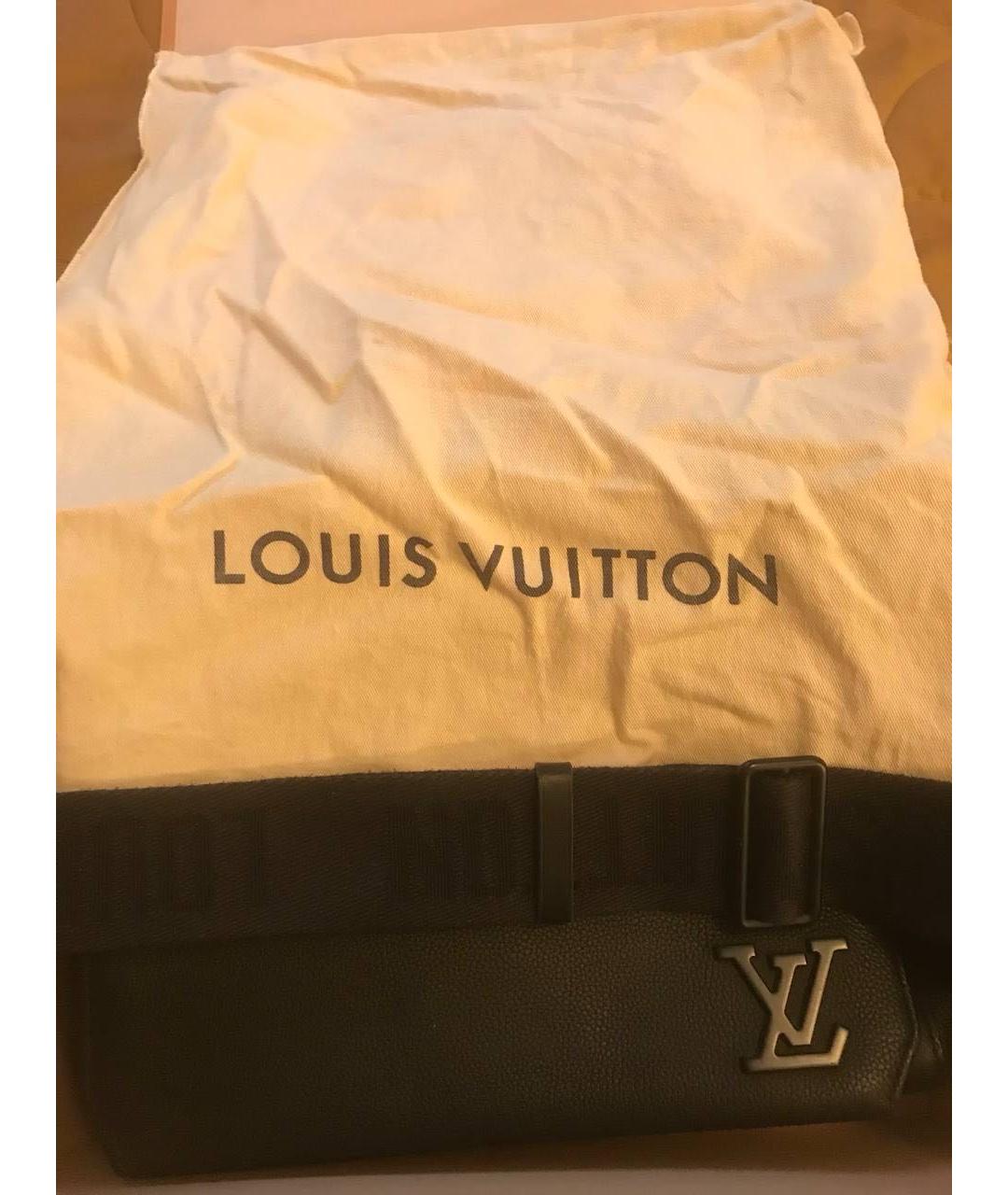 LOUIS VUITTON Черная кожаная сумка на плечо, фото 6