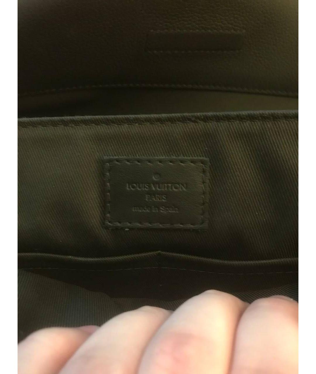 LOUIS VUITTON Черная кожаная сумка на плечо, фото 4
