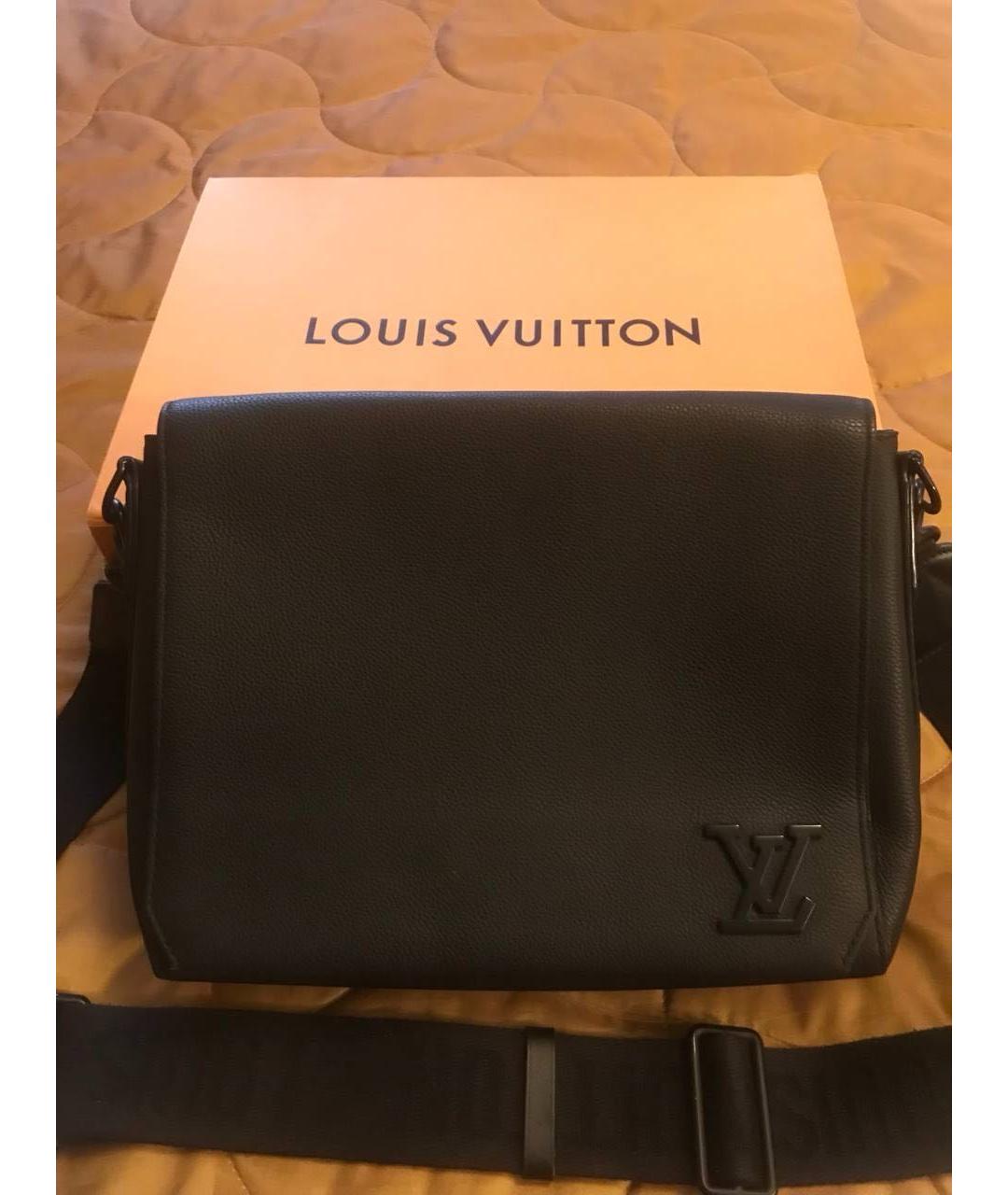 LOUIS VUITTON Черная кожаная сумка на плечо, фото 2