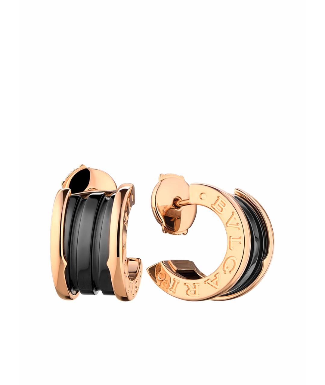 BVLGARI Черные серьги из розового золота, фото 1