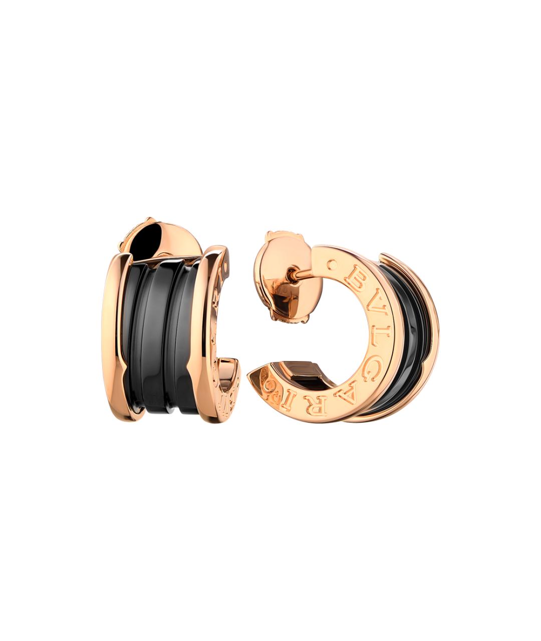 BVLGARI Черные серьги из розового золота, фото 4