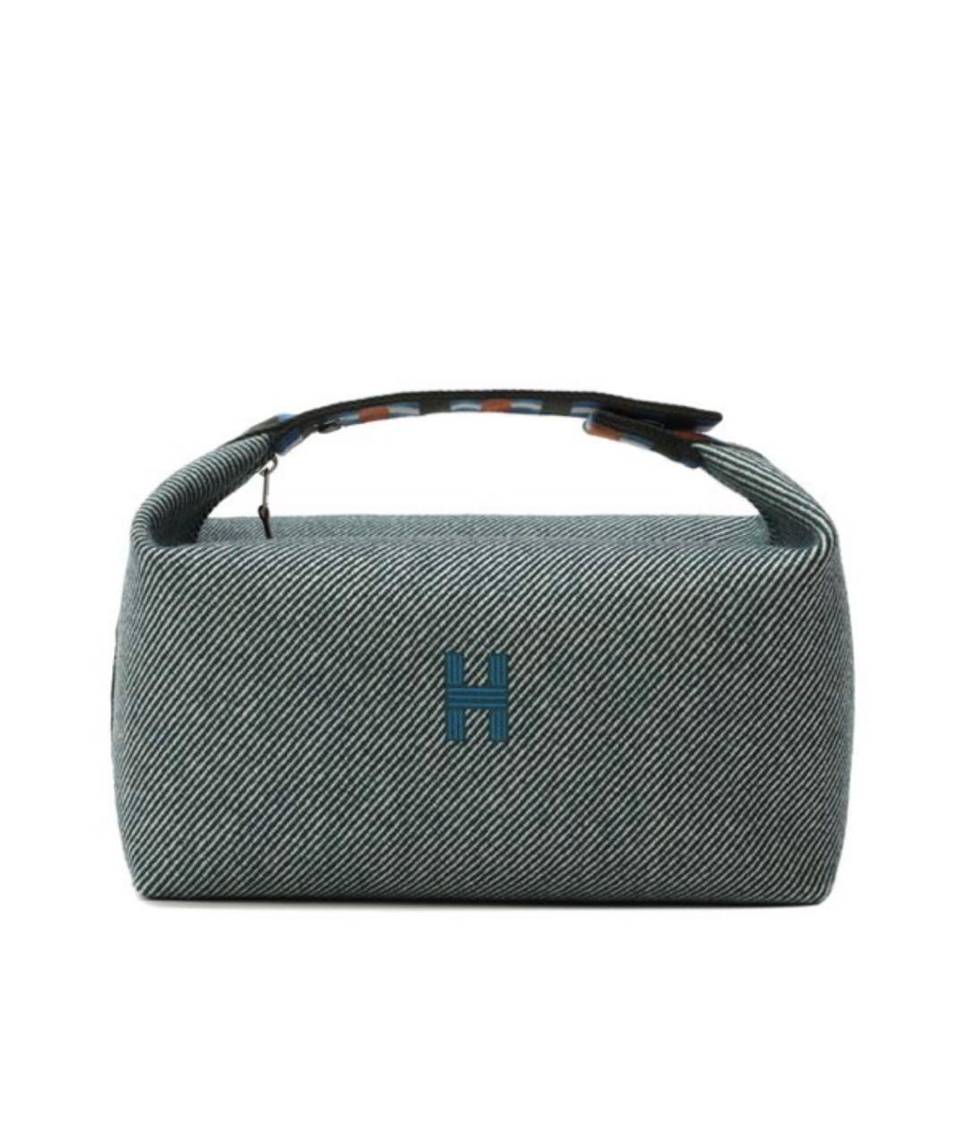 HERMES Серая шерстяная косметичка, фото 1