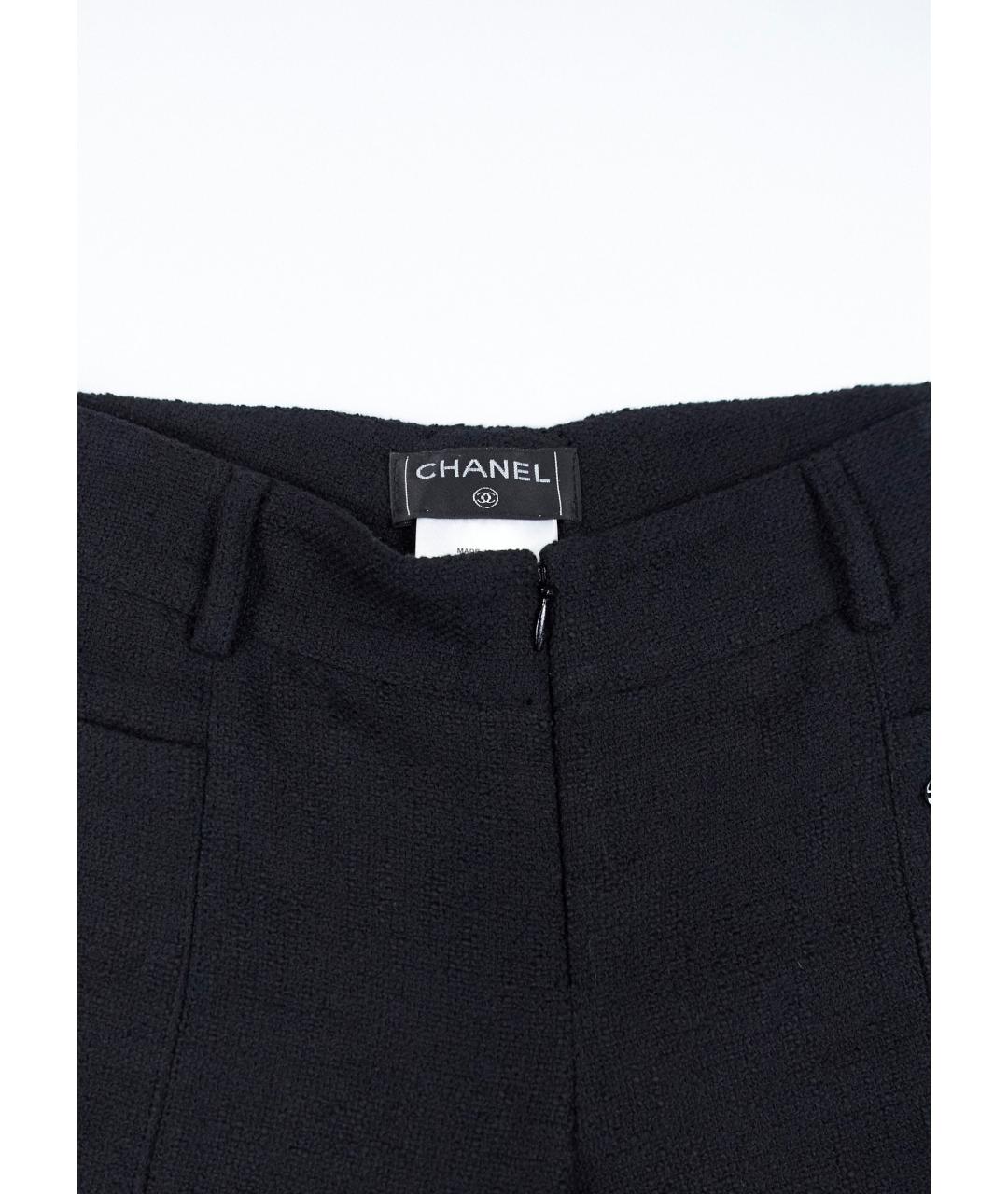 CHANEL Черные хлопковые прямые брюки, фото 4
