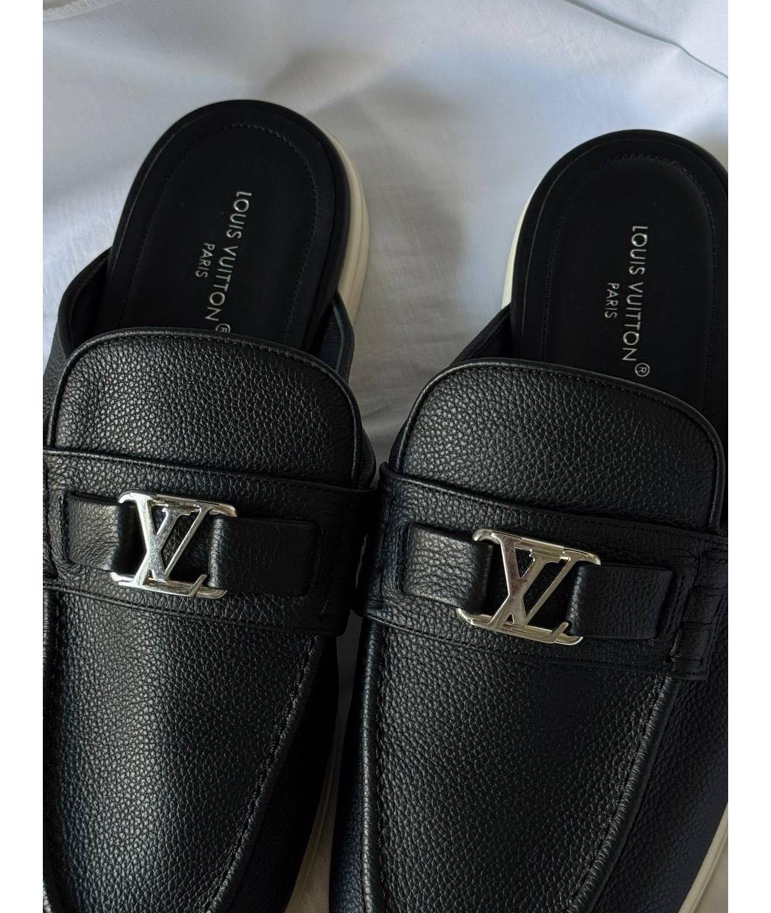 LOUIS VUITTON Черные кожаные лоферы, фото 7