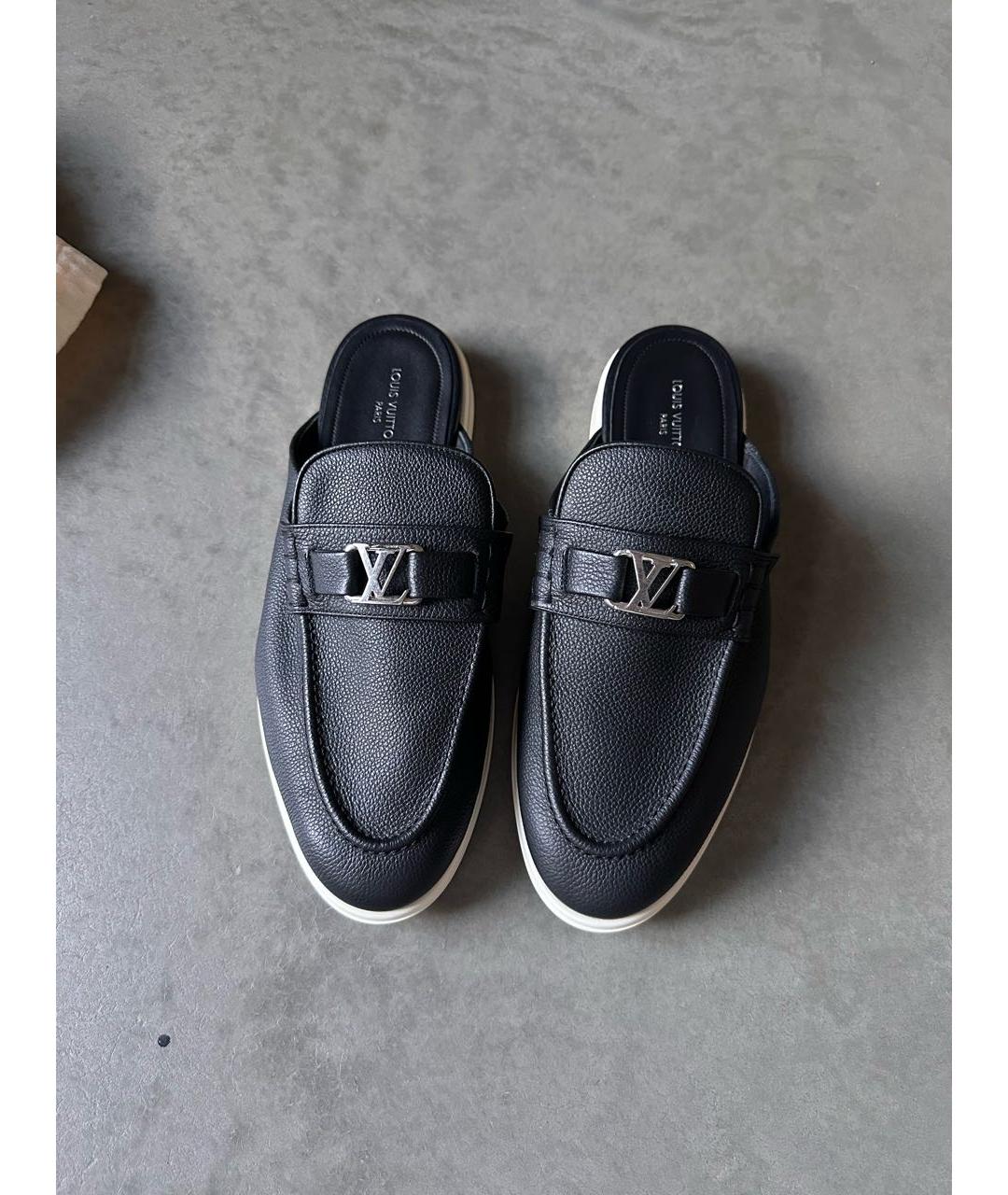 LOUIS VUITTON Черные кожаные лоферы, фото 2