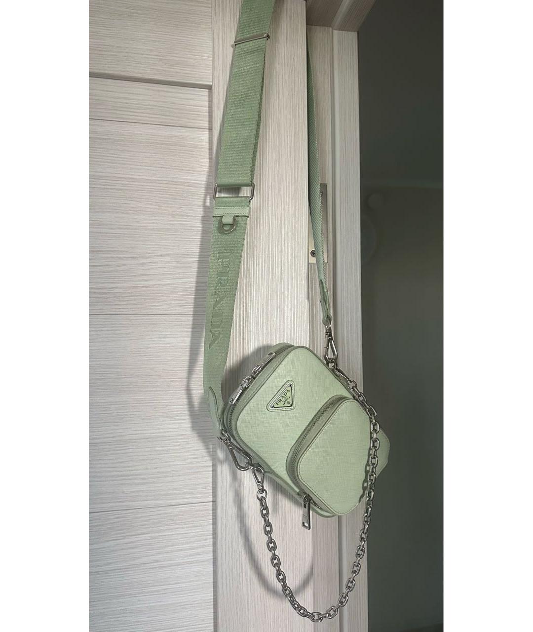 PRADA Салатовая кожаная сумка через плечо, фото 2