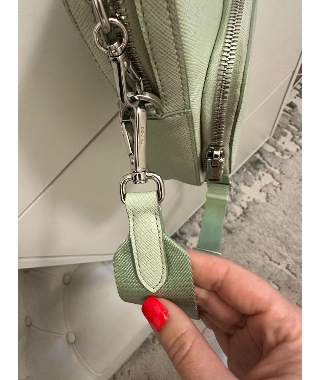 PRADA Салатовая кожаная сумка через плечо, фото 6