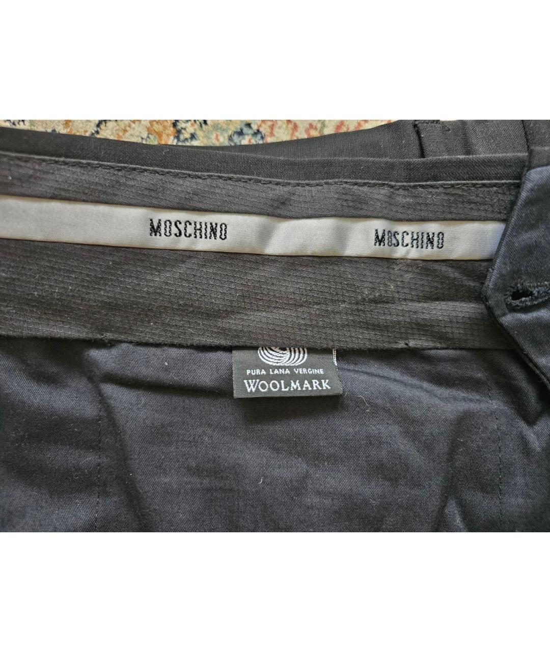 MOSCHINO Черные шерстяные классические брюки, фото 4