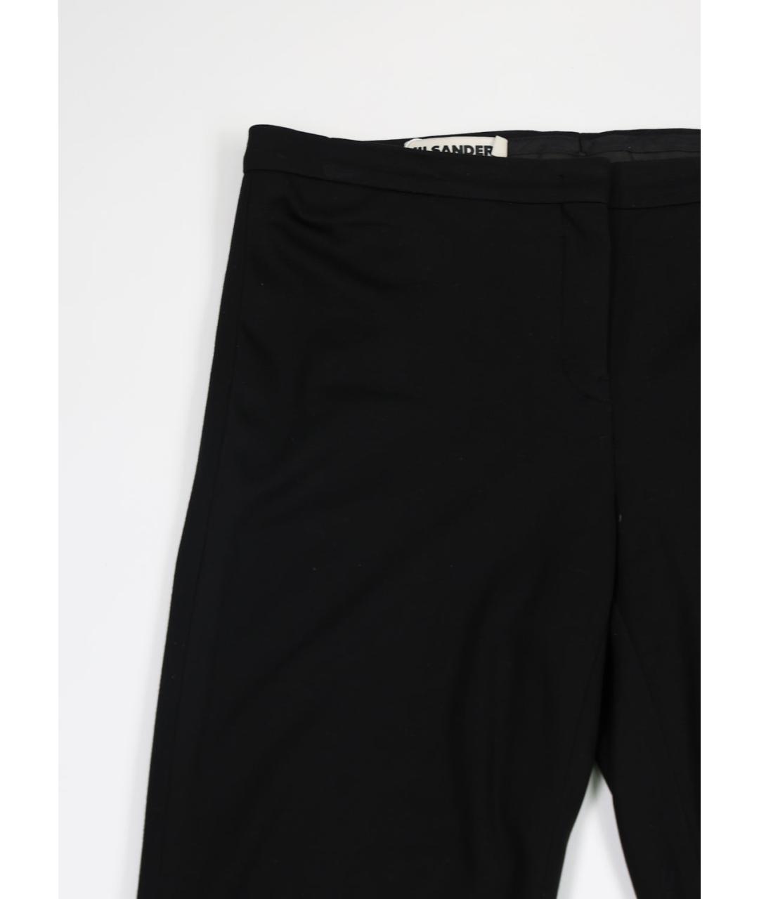 JIL SANDER Черные вискозные прямые брюки, фото 5