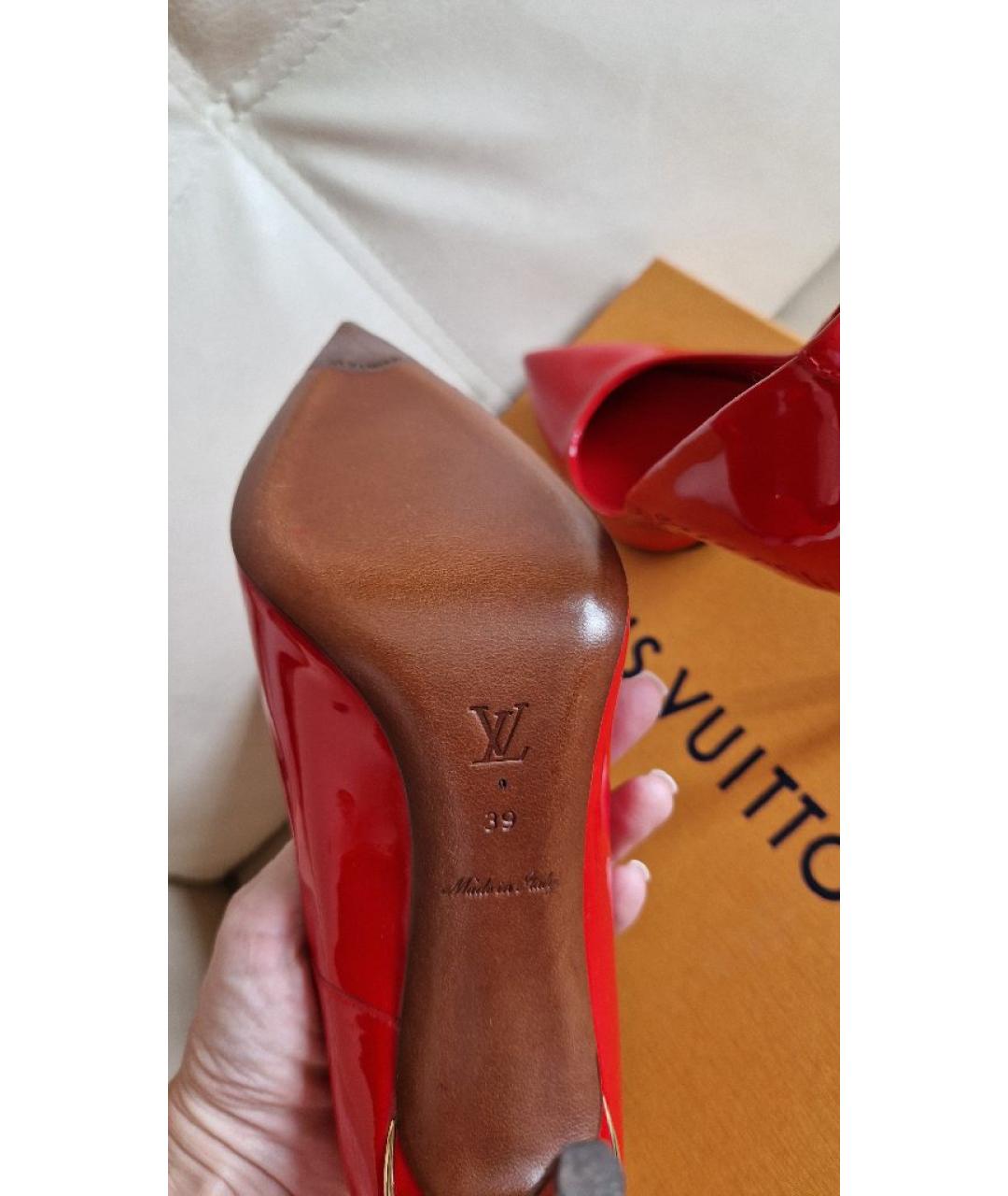 LOUIS VUITTON Красные туфли из лакированной кожи, фото 8