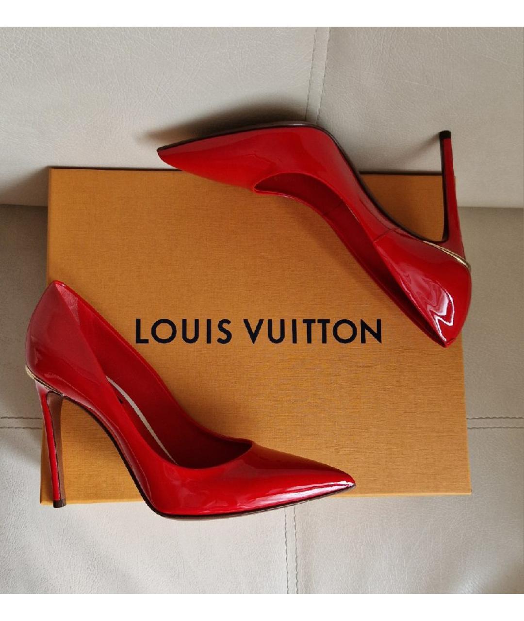 LOUIS VUITTON Красные туфли из лакированной кожи, фото 5