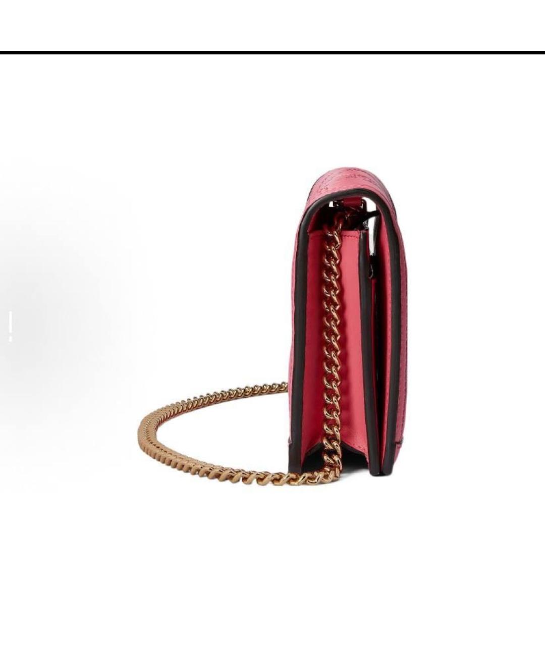 GUCCI Розовая кожаная сумка через плечо, фото 4
