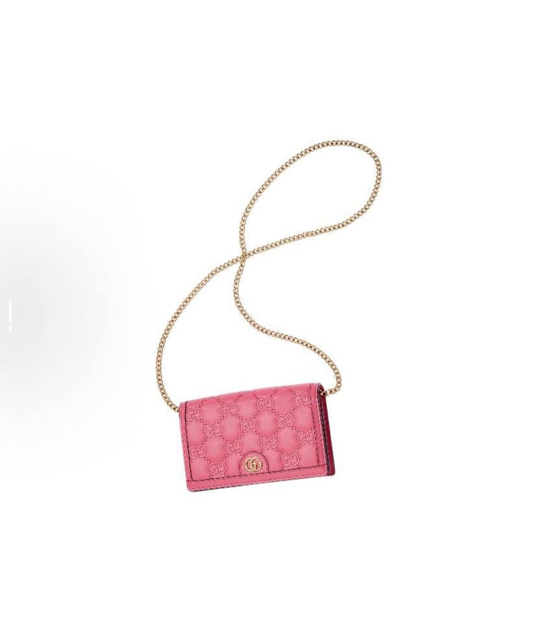 GUCCI Розовая кожаная сумка через плечо, фото 5