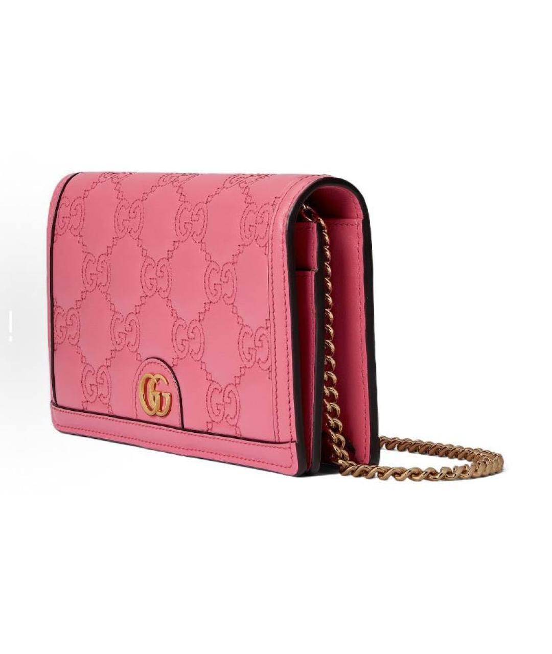 GUCCI Розовая кожаная сумка через плечо, фото 2