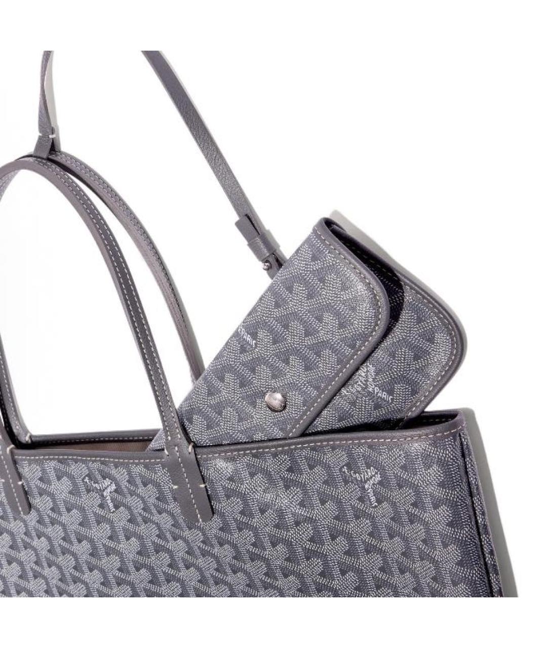 GOYARD Серая кожаная сумка тоут, фото 4