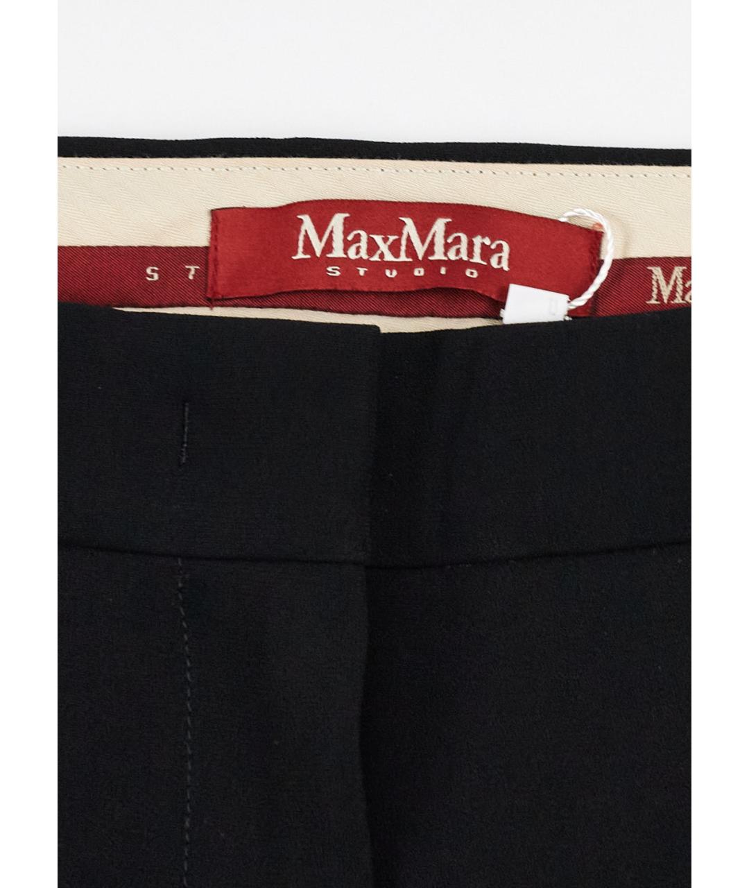 MAX MARA Черные полиэстеровые брюки широкие, фото 3