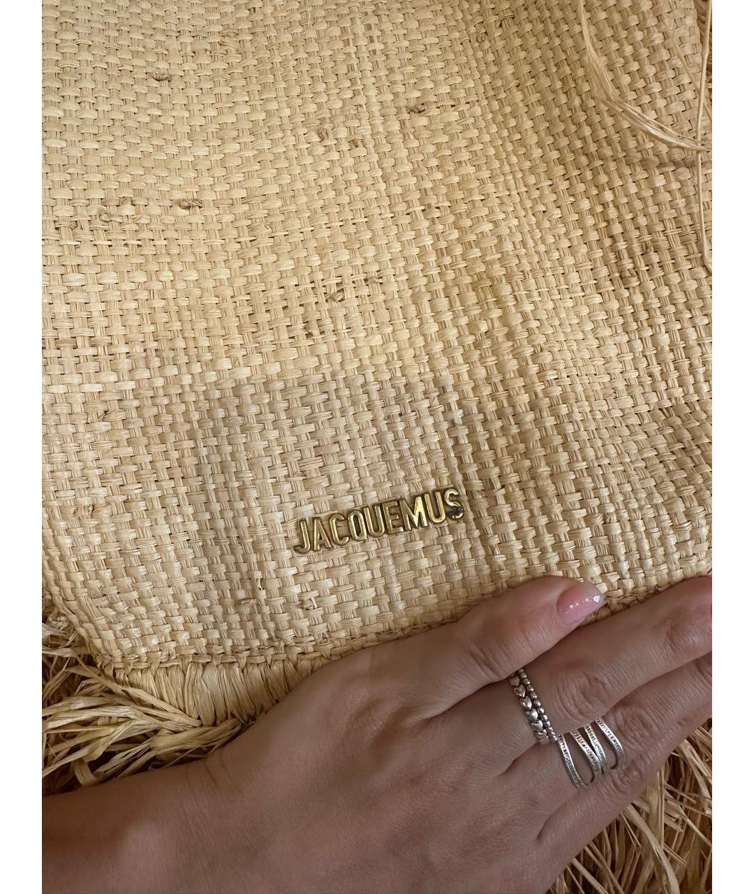 JACQUEMUS Бежевая пляжная сумка, фото 5