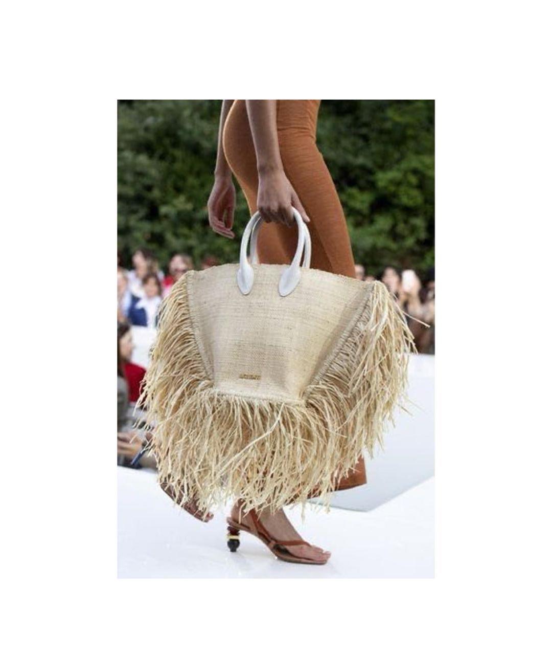 JACQUEMUS Бежевая пляжная сумка, фото 3